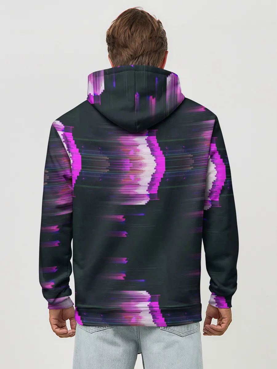 Худи мужской база хлопок / Розовый глитч