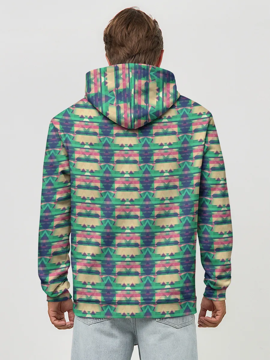 Худи мужской база хлопок / Геометрический глитч