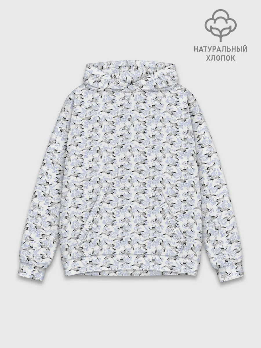 Худи мужской база хлопок / Журавли