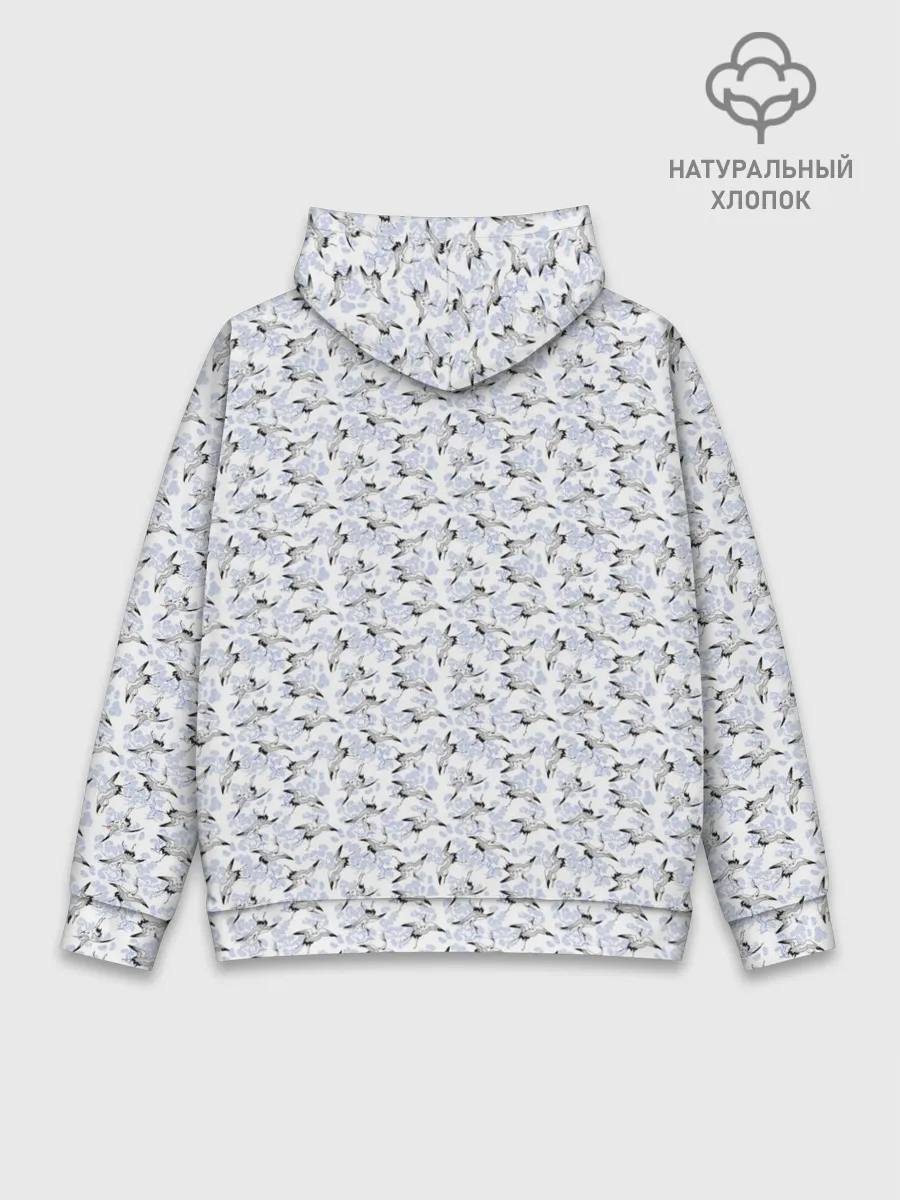 Худи мужской база хлопок / Журавли