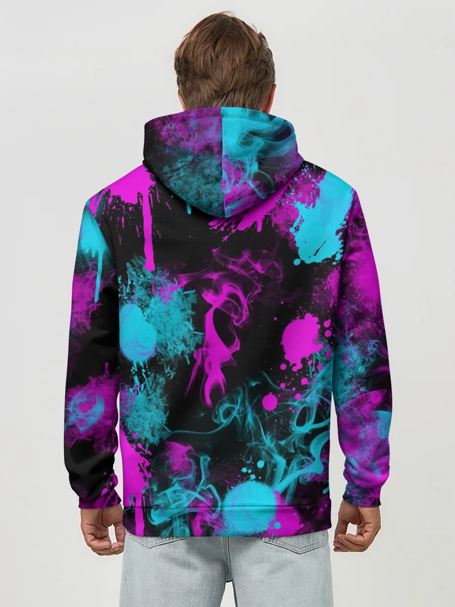 Худи мужской база хлопок / FREE FIRE NEON