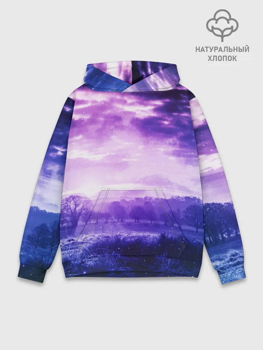 Худи мужской база хлопок / ФИОЛЕТОВЫЙ РАЙ