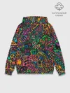 Худи мужской база хлопок / Кислотные узоры психоделика