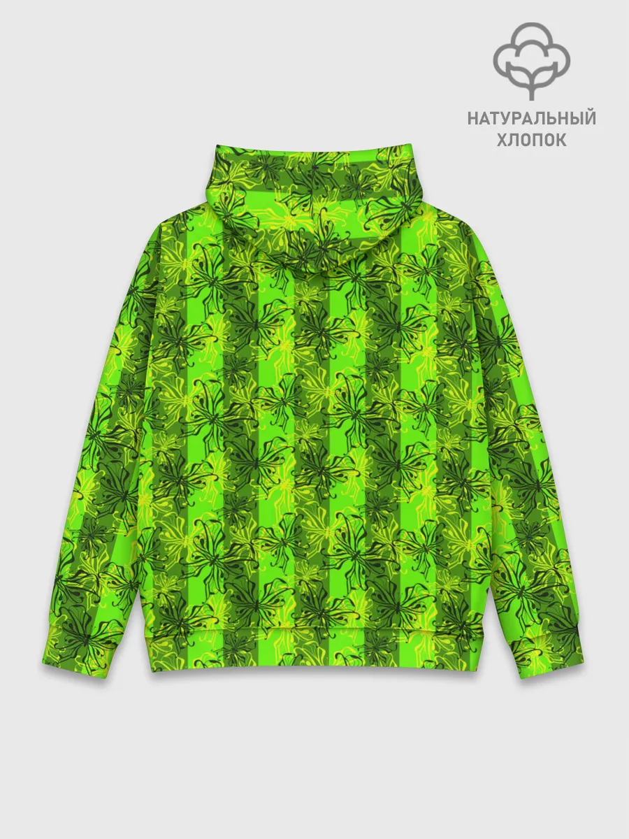 Худи мужской база хлопок / Неоновый полосатый узор