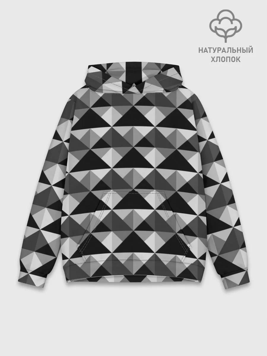 Худи мужской база хлопок / Современный геометрический