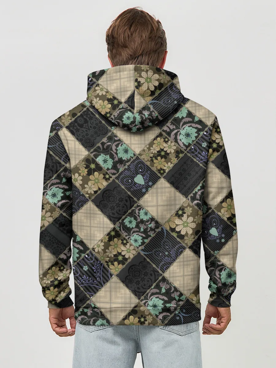 Худи мужской база хлопок / Лоскутное шитье