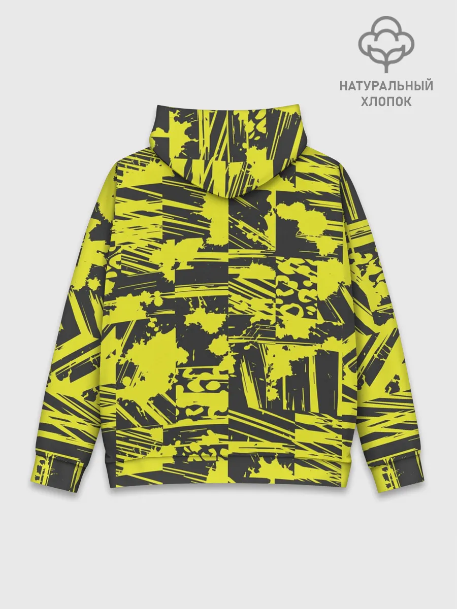Худи мужской база хлопок / Желтая текстура