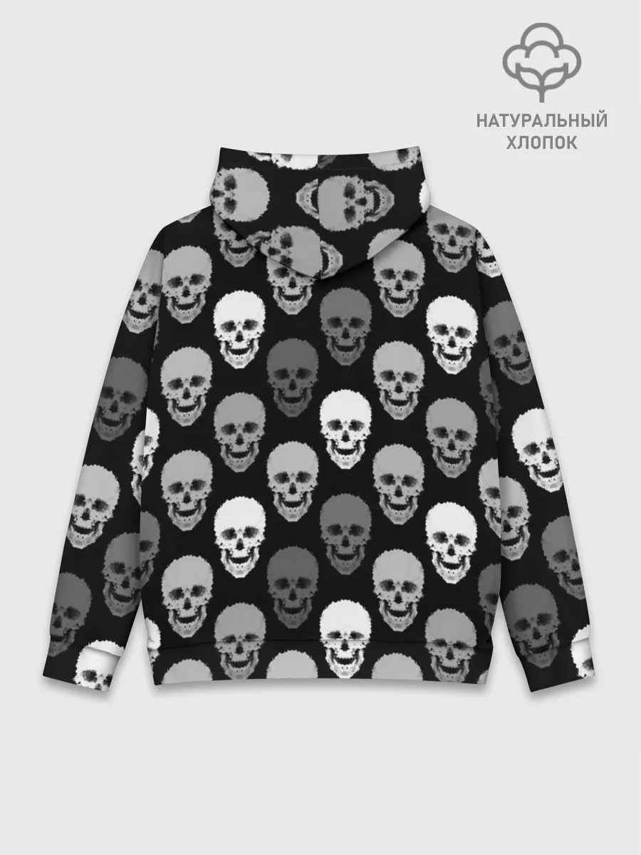 Худи мужской база хлопок / Черно-белый готический