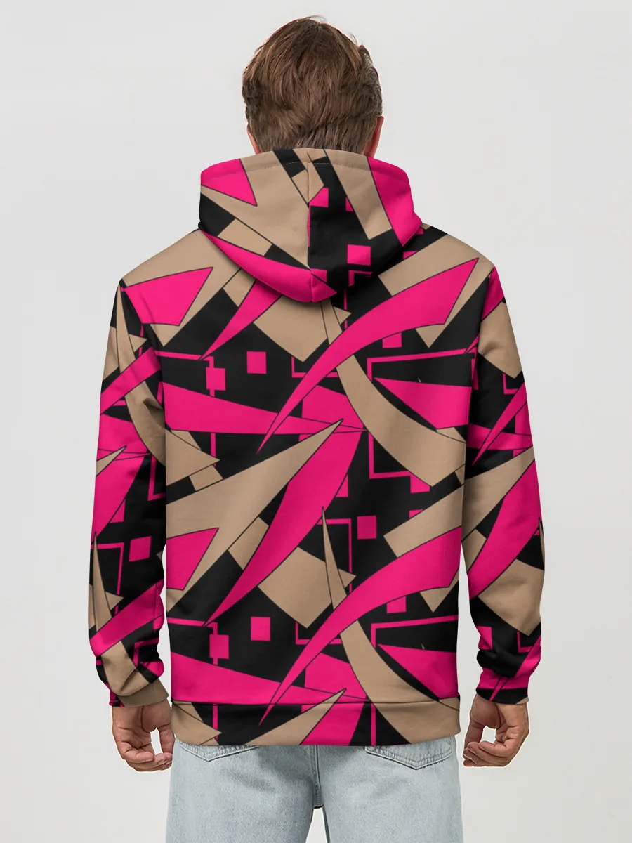 Худи мужской база хлопок / Яркий абстрактный узор