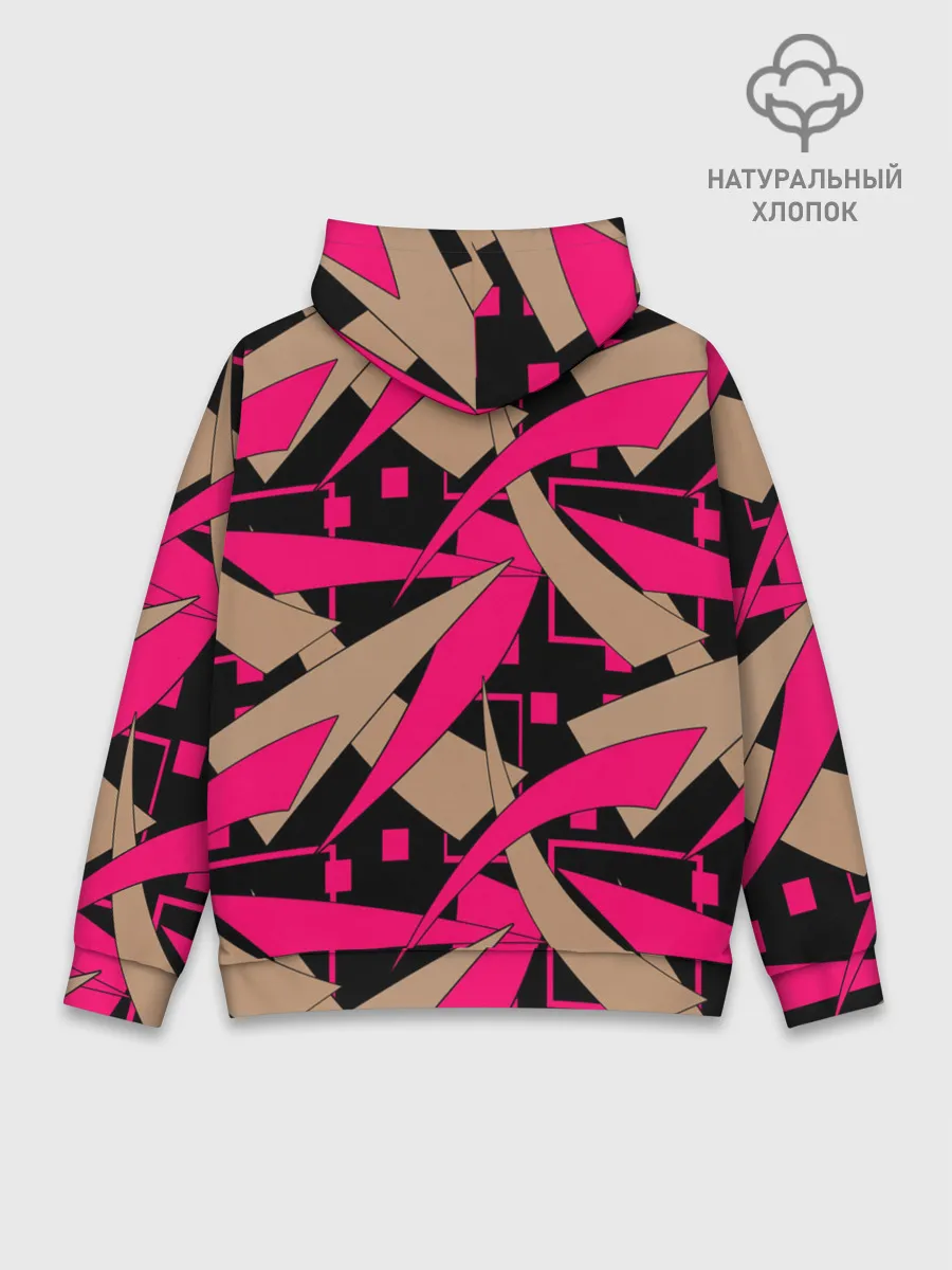 Худи мужской база хлопок / Яркий абстрактный узор