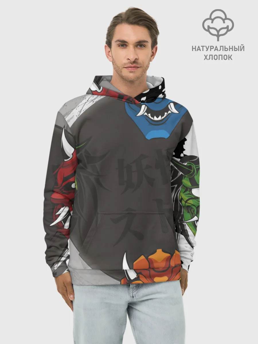 Худи мужской база хлопок / Маски Они