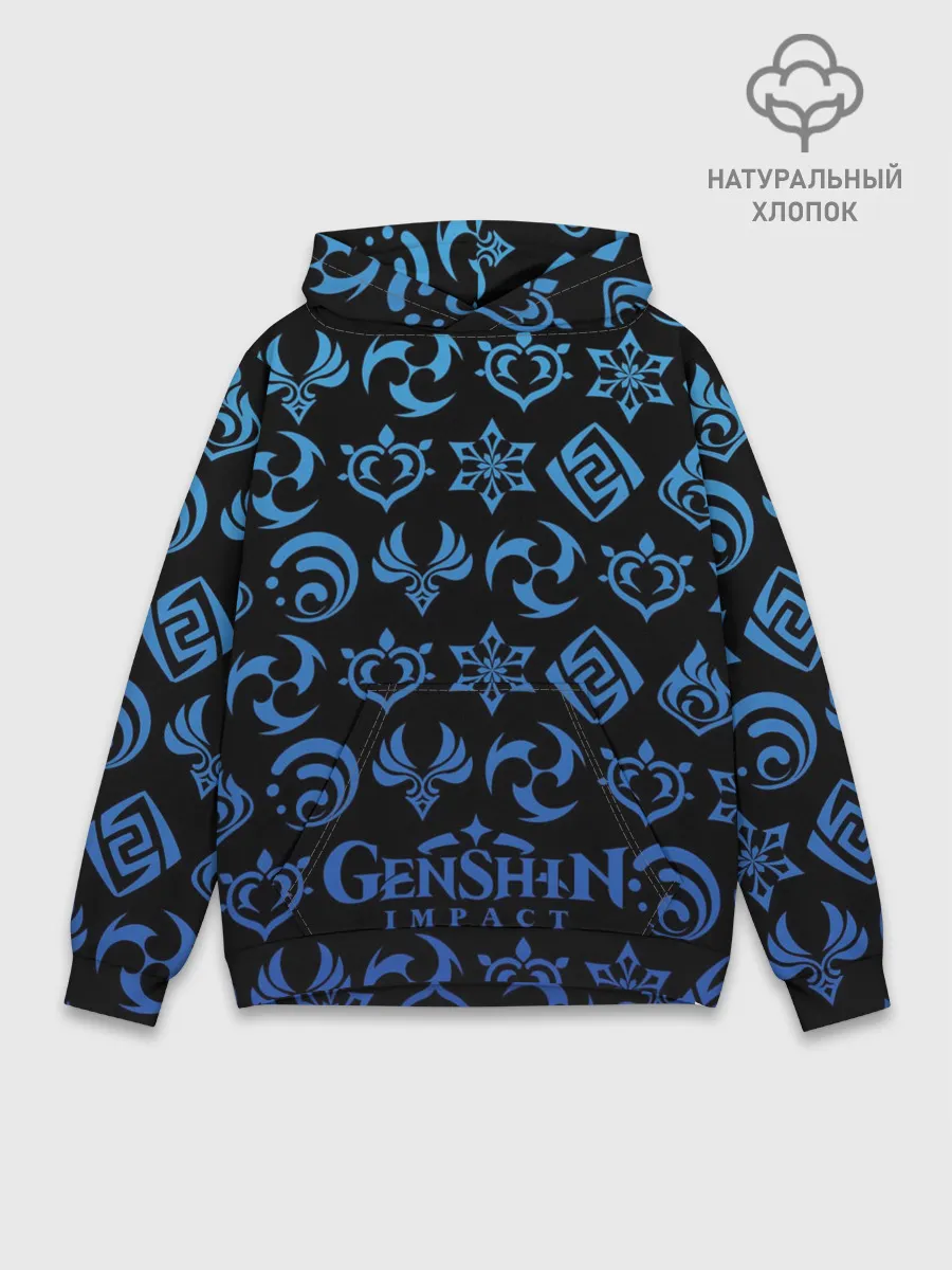 Худи мужской база хлопок / ЗНАКИ | ГЕНШИН ИМПАКТ