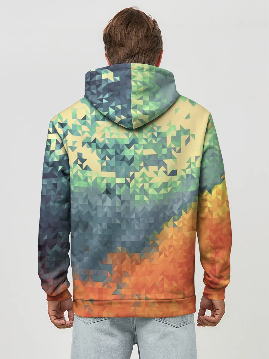 Худи мужской база хлопок / Стихия: лед и пламя