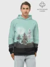 Худи мужской база хлопок / Лес. Мозаичный узор