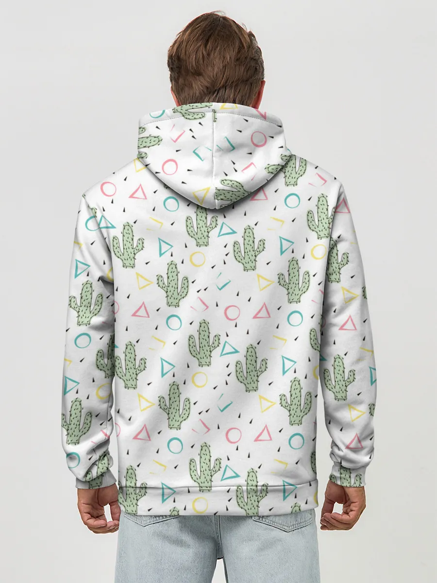 Худи мужской база хлопок / Кактусы