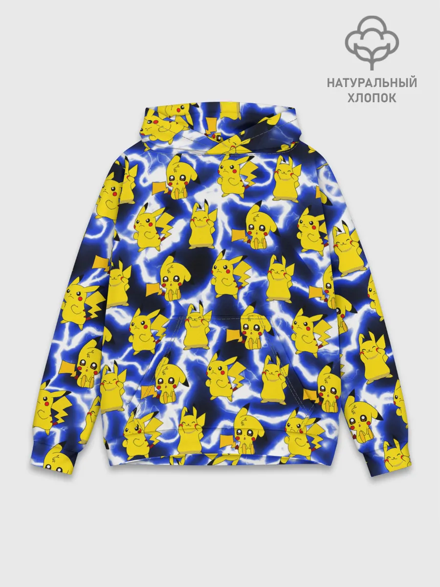 Худи мужской база хлопок / Пикачу Electric Shock