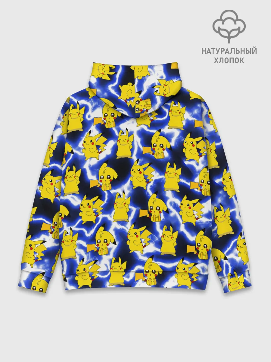 Худи мужской база хлопок / Пикачу Electric Shock