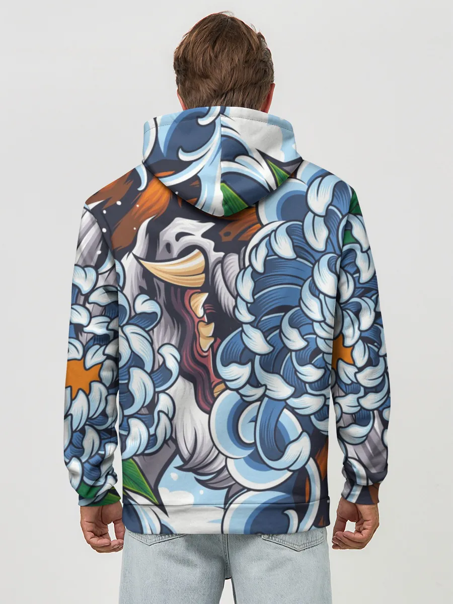 Худи мужской база хлопок / Тигр