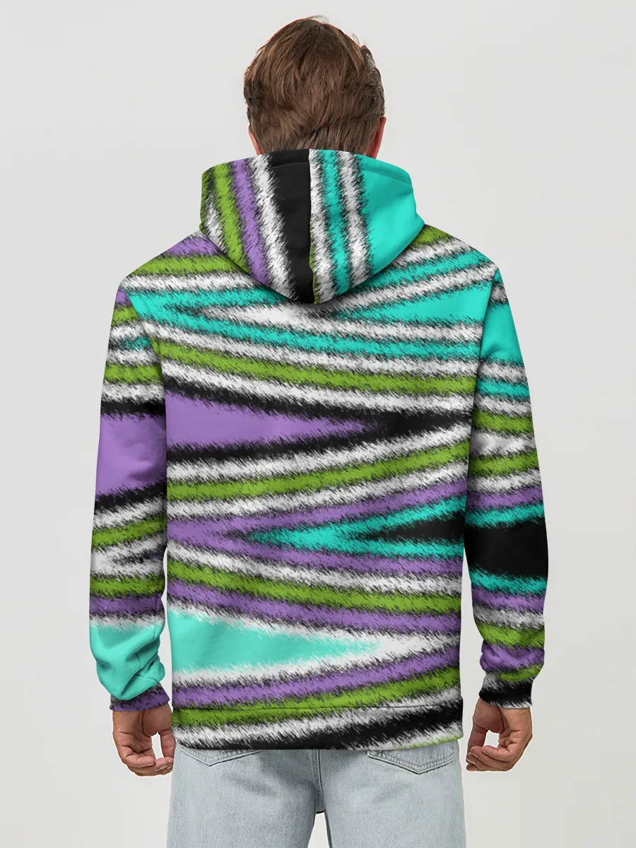 Худи мужской база хлопок / Абстрактный асимметричный