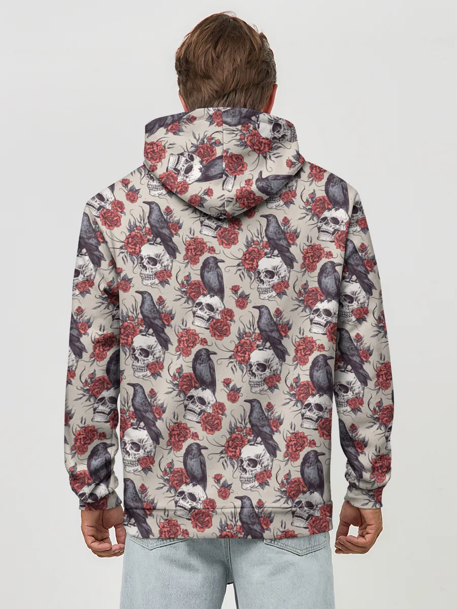 Худи мужской база хлопок / Skull raven