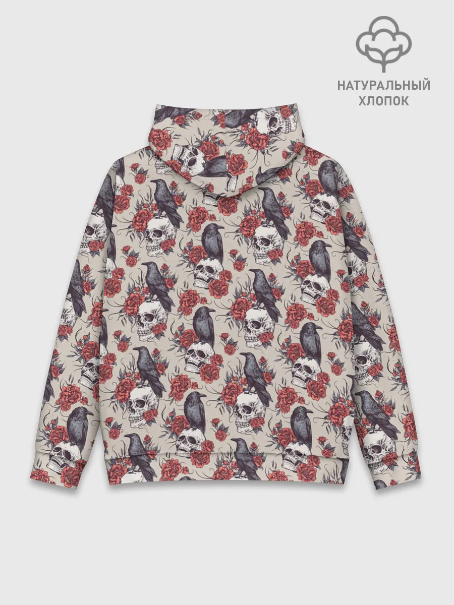 Худи мужской база хлопок / Skull raven