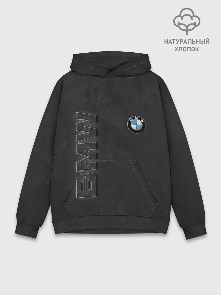 Худи мужской база хлопок / BMW LOGO AND INSCRIPTION