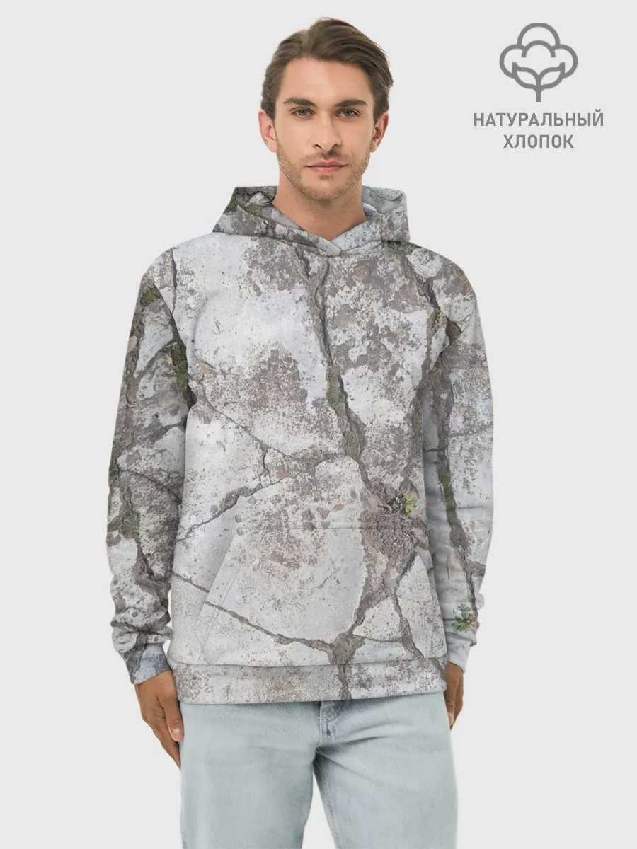 Худи мужской база хлопок / Лунный камень