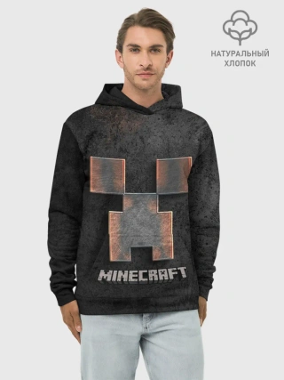 Худи мужской база хлопок / MINECRAFT TEXTURE IRON