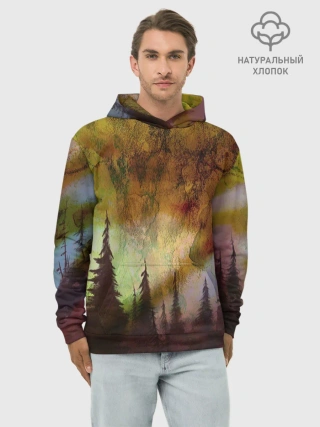 Худи мужской база хлопок / СТРАШНЫЙ ЛЕС