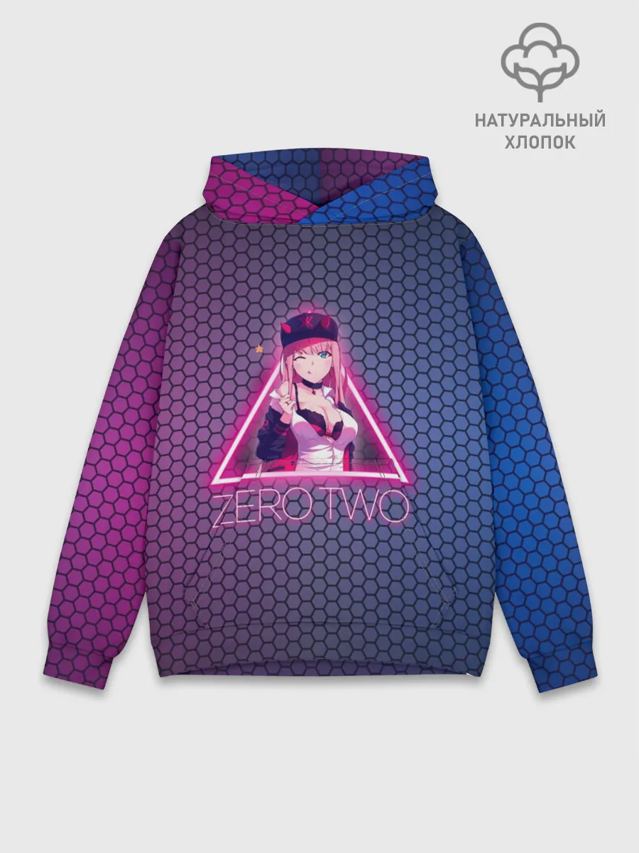 Худи мужской база хлопок / Zero Two в треугольнике