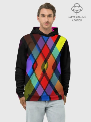 Худи мужской база хлопок / Симметрия красок
