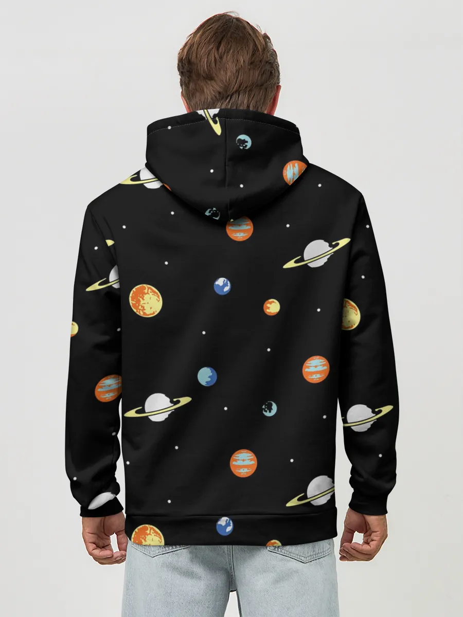 Худи мужской база хлопок / Планеты в космосе