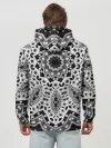 Худи мужской база хлопок / Черно-белый орнамент