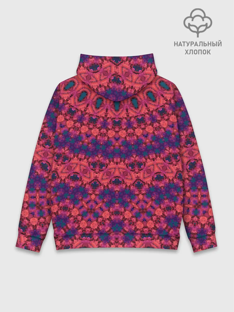 Худи мужской база хлопок / Круглый красный орнамент