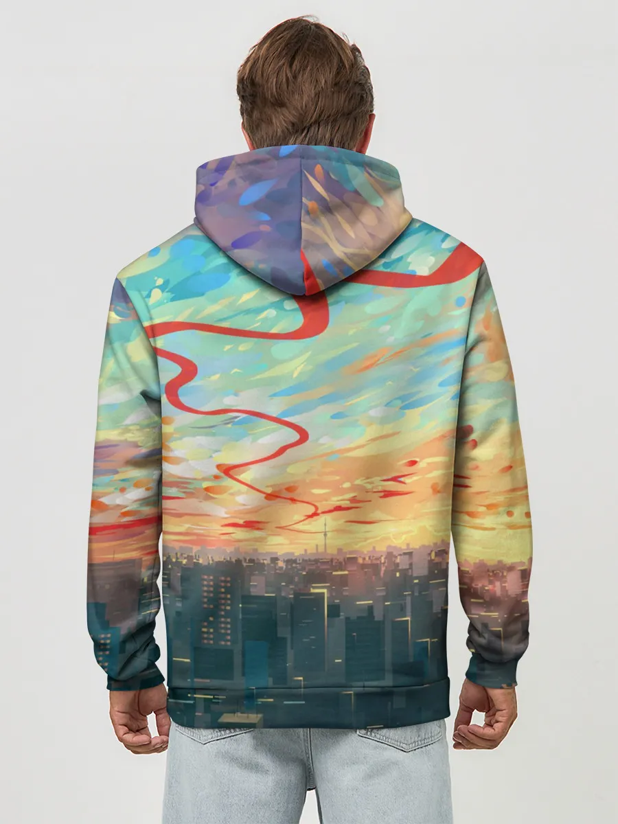 Худи мужской база хлопок / Токио красками