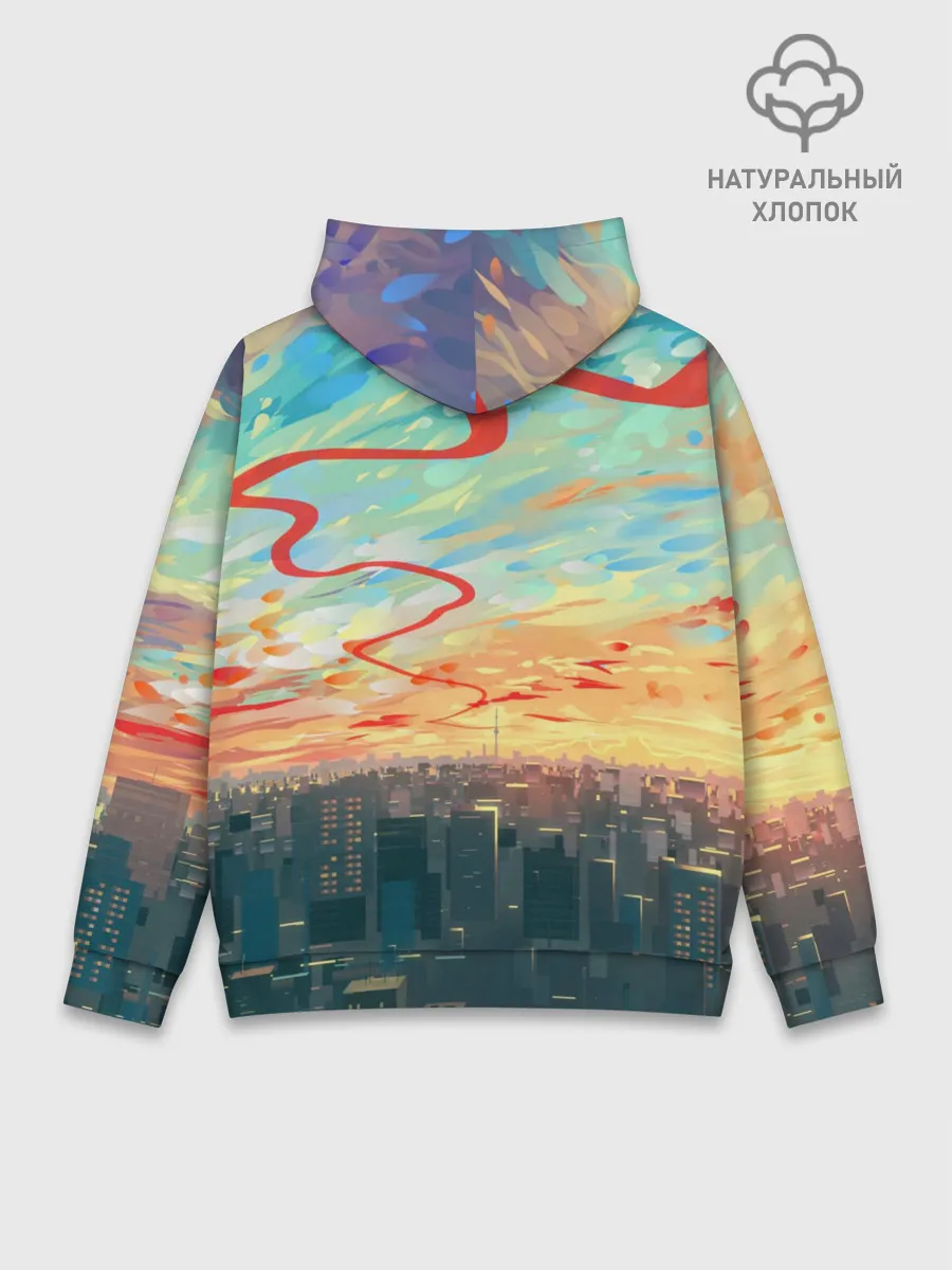 Худи мужской база хлопок / Токио красками
