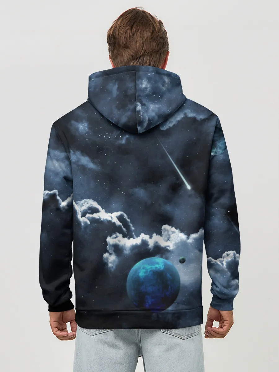 Худи мужской база хлопок / КОСМИЧЕСКИЕ ОБЛАКА