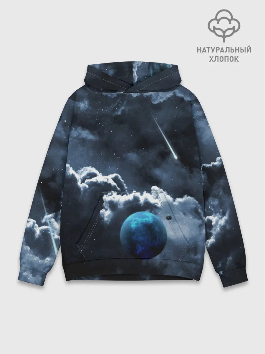 Худи мужской база хлопок / КОСМИЧЕСКИЕ ОБЛАКА