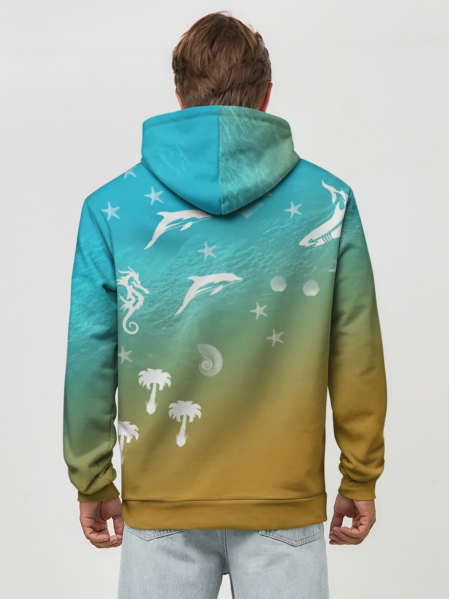 Худи мужской база хлопок / Морское ассорти