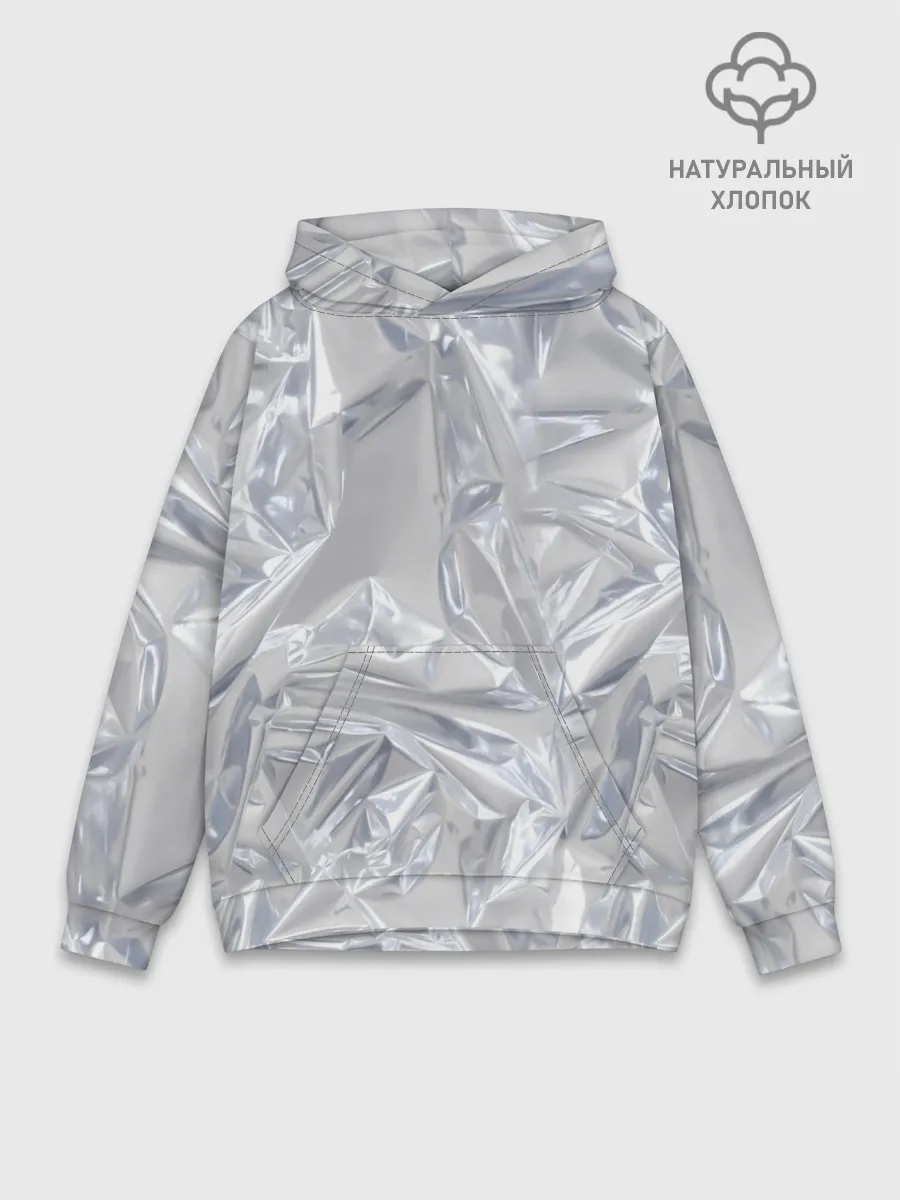 Худи мужской база хлопок / Голографичная фольга
