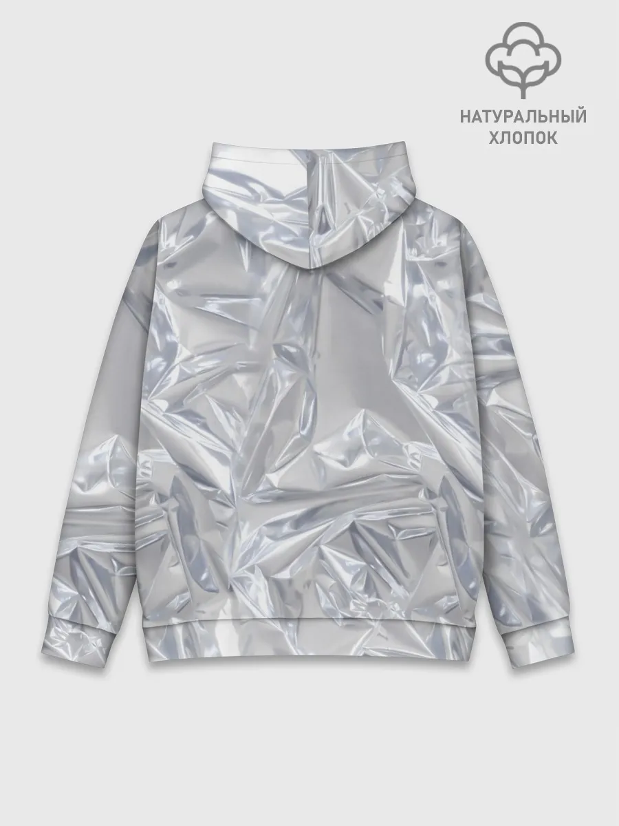 Худи мужской база хлопок / Голографичная фольга