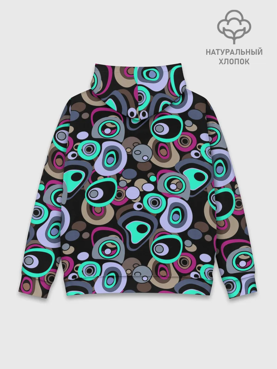 Худи мужской база хлопок / Абстрактный узор ретро