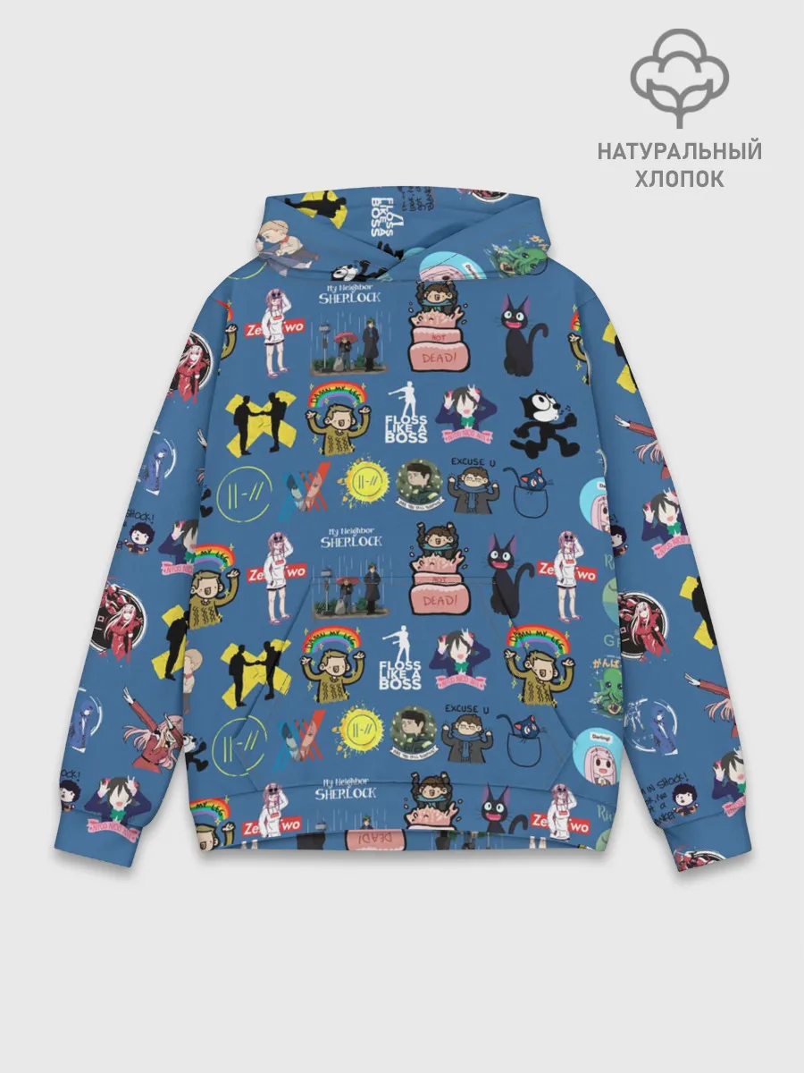 Худи мужской база хлопок / стикербомбинг new