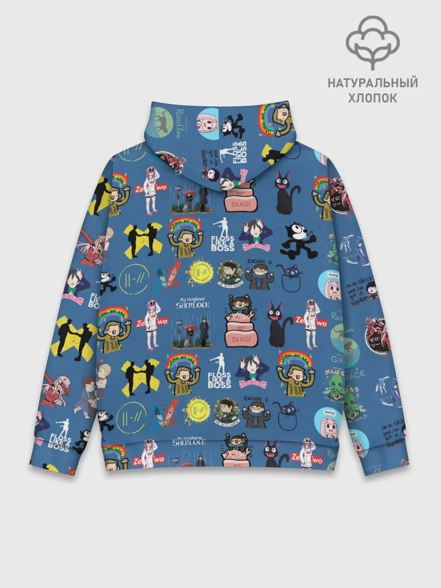 Худи мужской база хлопок / стикербомбинг new