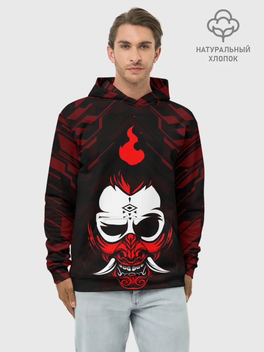 Худи мужской база хлопок / DEMON | CYBERPUNK 2077 | КИБЕРПАНК