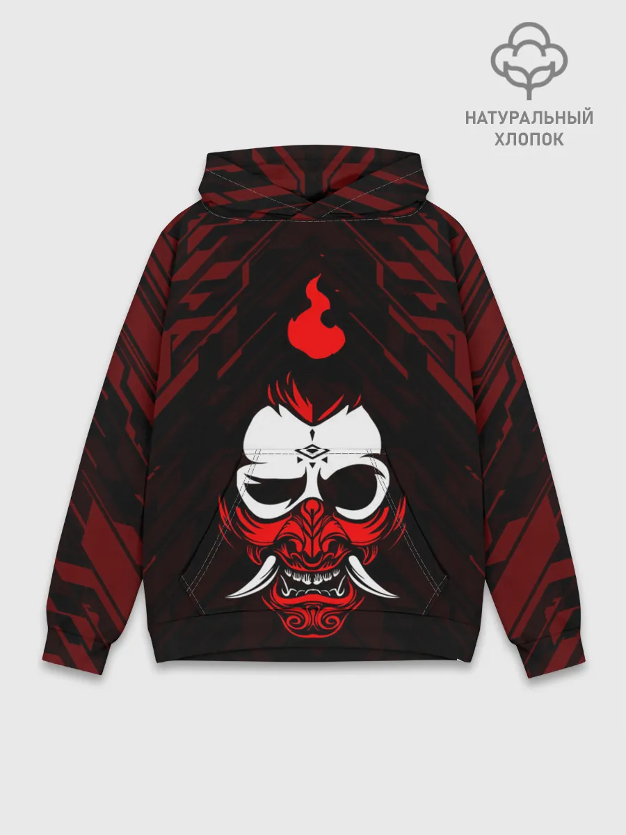 Худи мужской база хлопок / DEMON | CYBERPUNK 2077 | КИБЕРПАНК