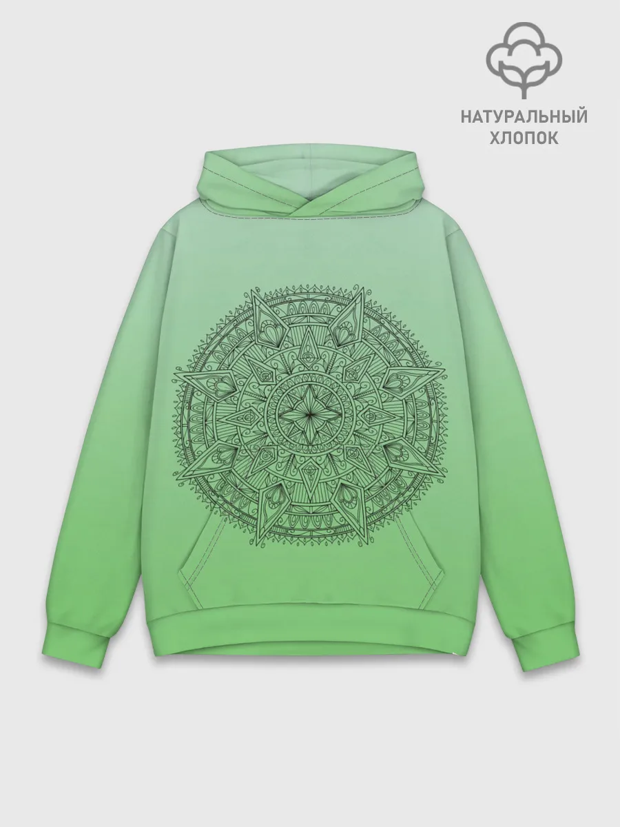 Худи мужской база хлопок / Peacefull green