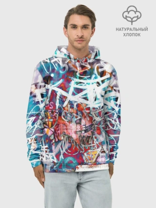 Худи мужской база хлопок / Wall graffiti