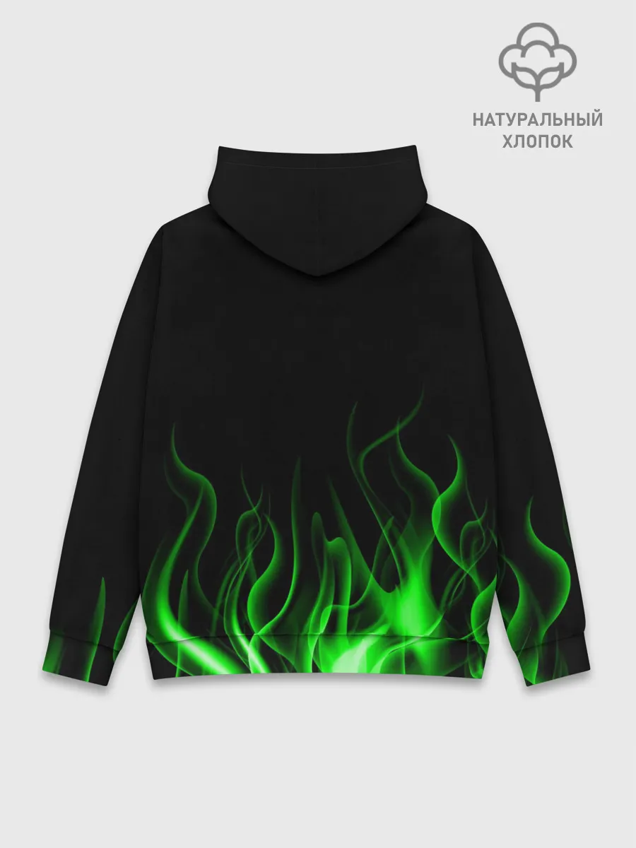 Худи мужской база хлопок / MINECRAFT TEXTURE FIRE