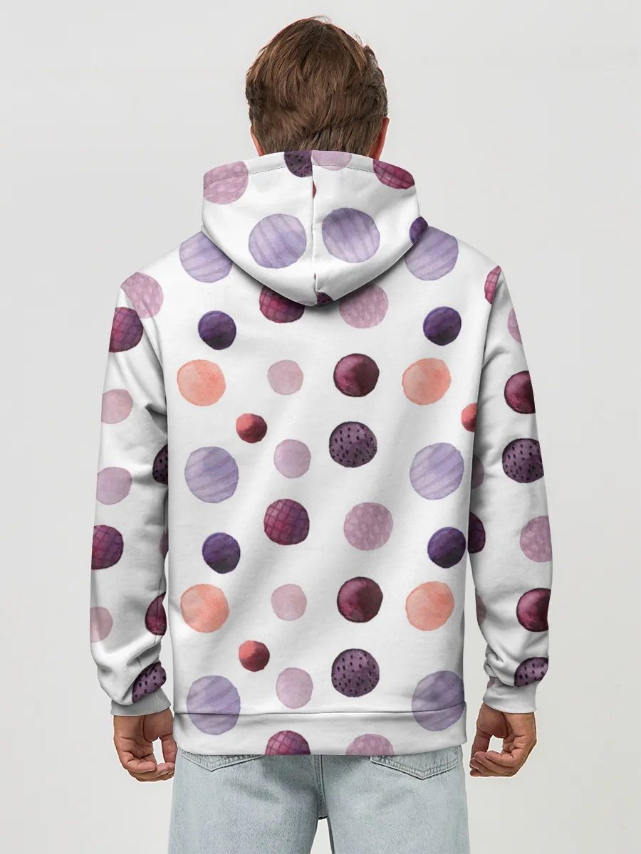 Худи мужской база хлопок / Акварельные сиреневые круги